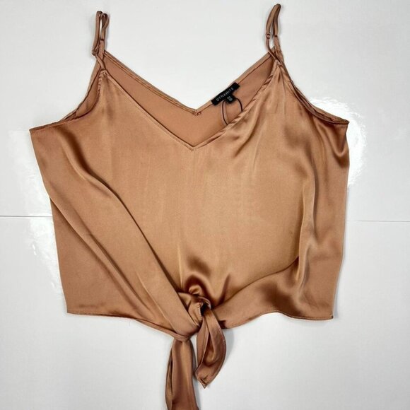 Dynamite Gold satin tie front top #glamour - Picture 1 of 1